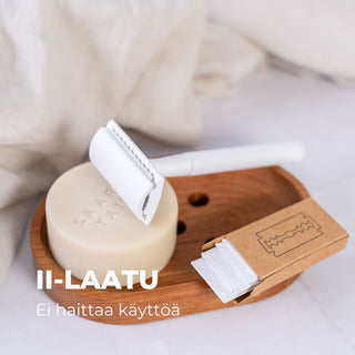II-LAATU Ekohöylä Sheivaaja/Höylä Valkoinen + 10 terää, naisille ja miehille, muoviton - Saaren Taika Ecolution Karvanajo Saaren Taika Ecolution