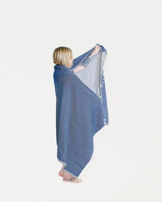 Hamam-pyyhe Kylpylä Navy - Koko 95x180cm, 100% puuvillaa, paino 340g - Saaren Taika Decor