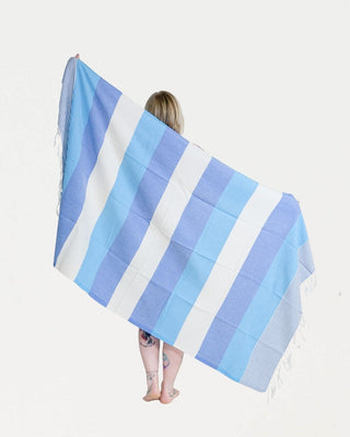 Hamam-pyyhe ripustuslenkillä! Seikkailu Turkoosi-Sininen! - Koko 100x180cm, 100% puuvillaa, paino 280g