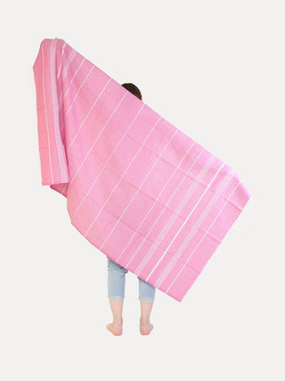 Hamam-pyyhe Sulo Vaaleanpunainen, 100% kierrätyspuuvillaa, 175x100cm, 250g