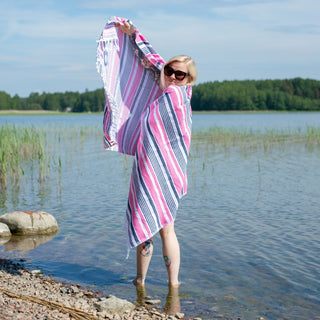 Hamam-pyyhe! Pirteä Pinkki! - Koko 90x180cm, 100% puuvillaa - Saaren Taika Decor