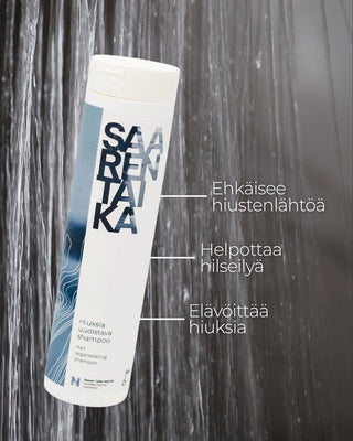 Saaren Taika Hiuksia uudistava shampoo tekee hiuksista elovoimaiset ja ehkäiseee hiustenlähtöä