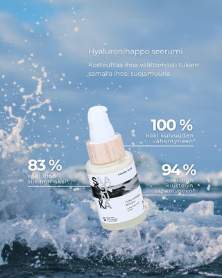Hyaluronihapposeerumi, hajusteeton tehokosteuttaja kuivalle ja herkälle iholle