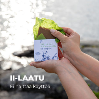 II-LAATU Vihreä Tee & Kamomilla palashampoo, kehitetty psoriasis päänahalle, hillitsee kutinaa, 100% luonnollinen, vegaaninen, Palashampoo Saaren Taika