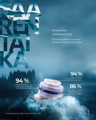 Kirkastava mikrokuorinta, poistaa kuolleen ihosolukon kuivattamatta ihoasi, sopii epäpuhtaalle, rasvoittuvalle ja akneen taipuvalle iholle