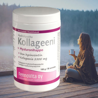Kollageeni + Hyaluronihappojauhe, 150 g / 50 annosta - Fennovita Lisäravinne Fennovita