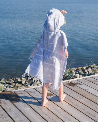 Lasten Hamam-kylpyponcho, harmaa, 100% puuvillaa, 65x60,5cm - Saaren Taika Decor