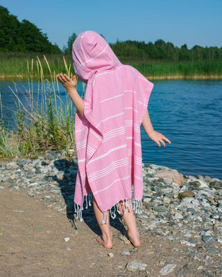 Lasten Hamam-Kylpyponcho, Pinkki, 100% Puuvillaa, 65x60,5cm Hamam pyyhe Saaren Taika Decor
