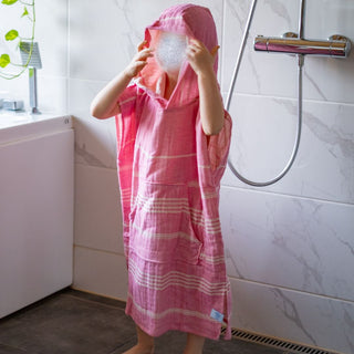 Lasten kylpyponcho Hamam Sulo Pinkki, 100% puuvillaa