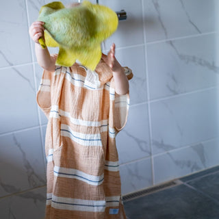 Children's Bath Poncho - Orange, 100% Cotton