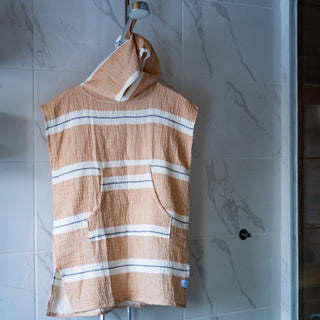 Children's Bath Poncho - Orange, 100% Cotton