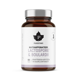 LactoSpore® & Boulardii Maitohappobakteeri - 60 kaps - Puhdistamo Lisäravinne Puhdistamo
