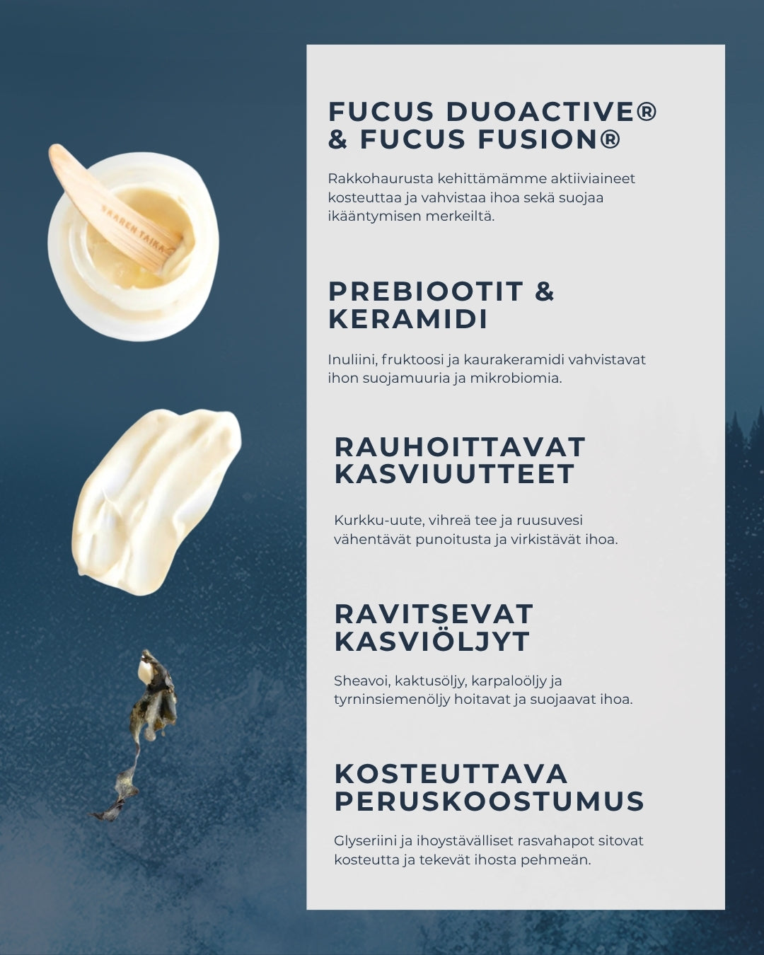 Rakkohauru & Kaktus 24H prebioottinen kasvovoide herkälle, pintakuivalle, mutta rasvoittuvalle iholle, UNISEX
