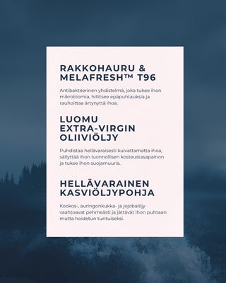 Rakkohauru suolasaippua herkälle iholle, tasapainottaa ihosi mikrobiomia, kosteuttaa ja puhdistaa hellävaraisesti