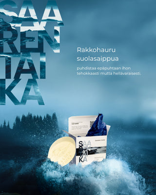 Rakkohauru suolasaippua herkälle iholle, tasapainottaa ihosi mikrobiomia, kosteuttaa ja puhdistaa hellävaraisesti