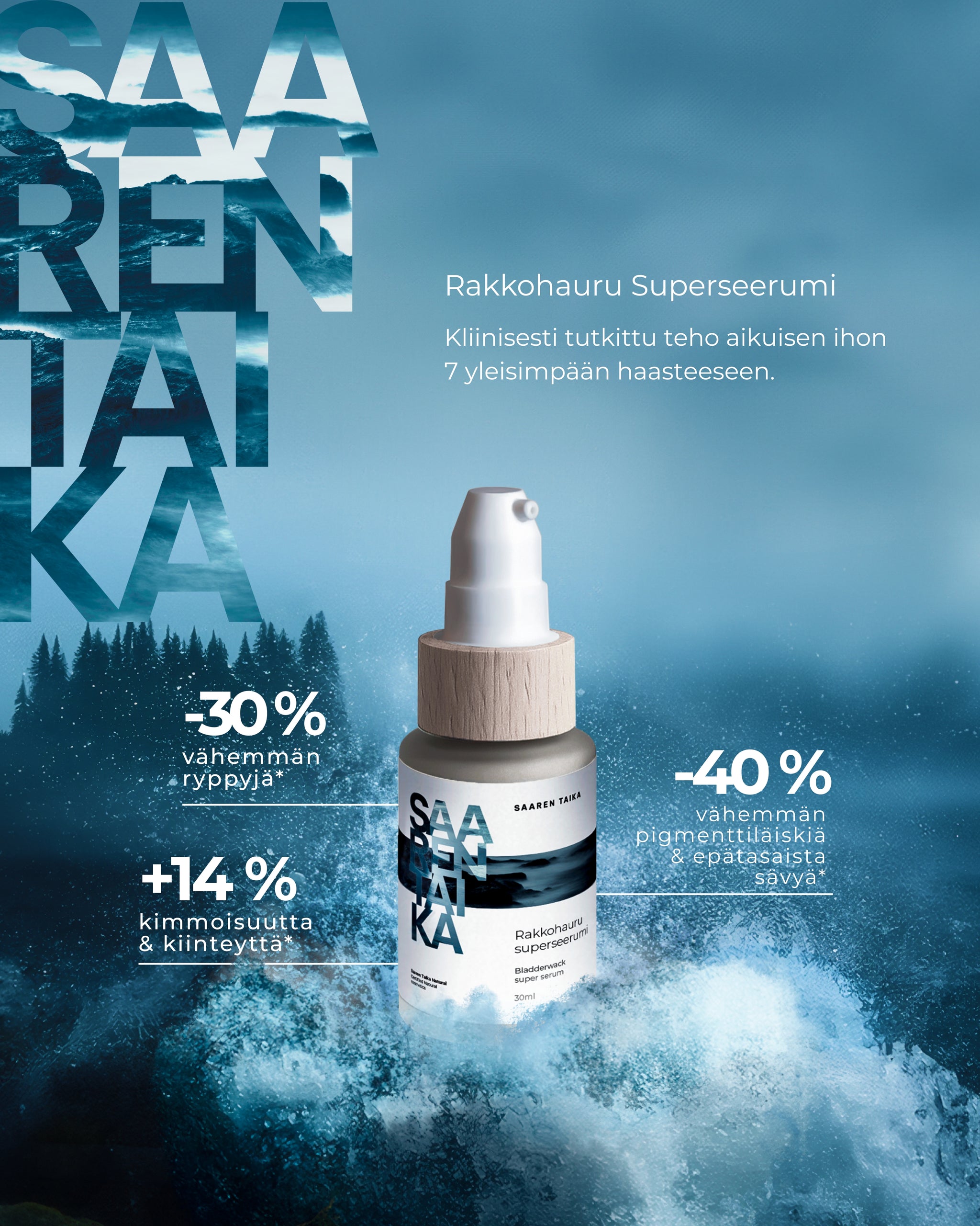Rakkohauru Superseerumi, vähentää tutkitusti ryppyjä, maksaläiskiä, punoitusta ja ihohuokosia