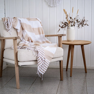 Hamam-pyyhe! Seilori Beige, kierrätyspuuvillaa, Koko 95x175cm, 250g, 100% puuvillaa