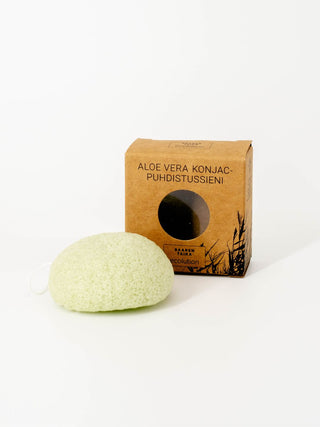 Konjac Aloe Vera puhdistussieni rauhoittamaan ja kosteuttamaan, luonnollinen