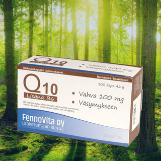 Ubikinonikapseli, Vahva , 100 mg, Väsymykseen, 100 kaps. - Fennovita Lisäravinne Fennovita