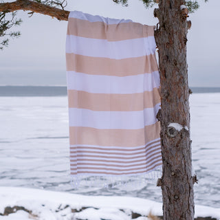 Hamam-pyyhe! Seilori Beige, kierrätyspuuvillaa, Koko 95x175cm, 250g, 100% puuvillaa