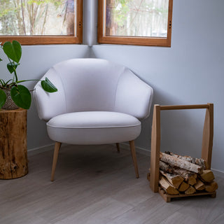 Kotimainen Zero Waste Puunkantoteline, puusepän käsityötä, kestävä, mutta kevyt - Novapuu
