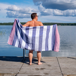 Hamam-pyyhe Seilori Navy - Koko 100x175cm, 100% puuvillaa, paino 270g
